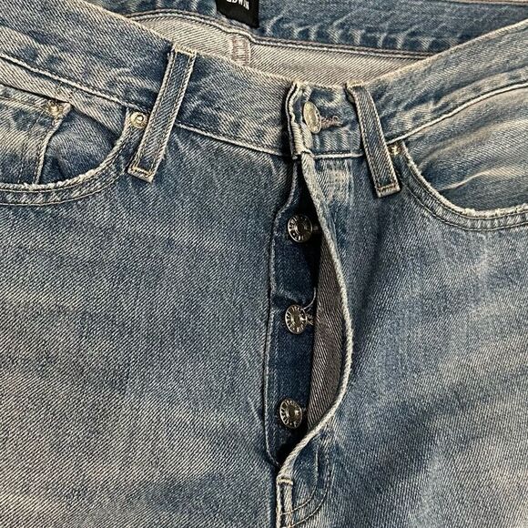 Anthropology Edwin Cali Ankle Denim Distressed Light Wash Straight Leg Jean - Picture 8 of 8